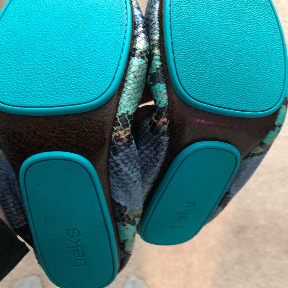 TIEKS AZURE SNAKE LK NEW 11 LEATHER FLATS SHOES - Picture 2 of 2